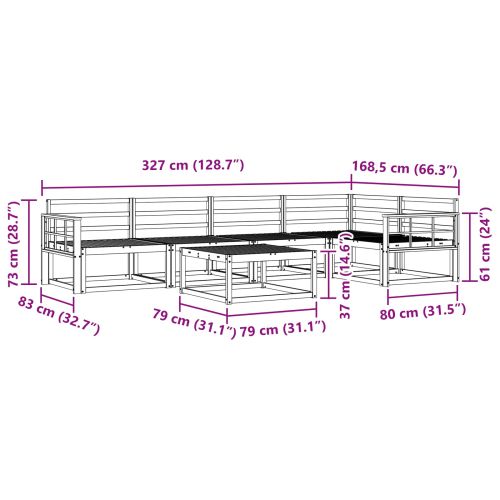 Комплект дивани за открито 6 pcs Бяло 79 x 79 x 37 см