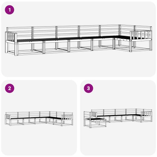 Комплект дивани за открито 6 pcs Бяло 406 x 168,5 x 73 см