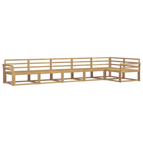 Комплект дивани за открито 6 pcs Бяло 408 x 170,5 x 73 см