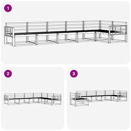 Комплект дивани за открито 6 pcs Бяло 406 x 168,5 x 73 см
