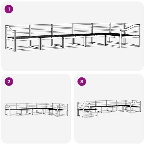 Комплект дивани за открито 6 pcs Бяло 404 x 166,5 x 73 см