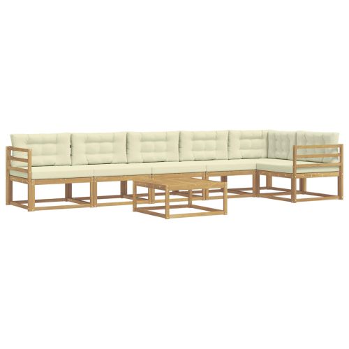 Комплект дивани за открито 7 pcs Бяло и кремаво 79 x 79 x 37 см
