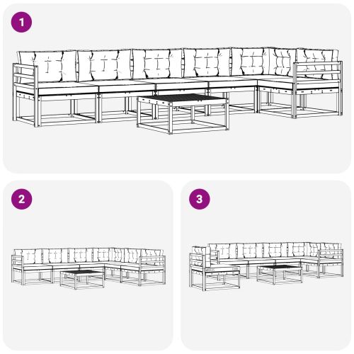 Комплект дивани за открито 7 pcs Бяло и антрацит