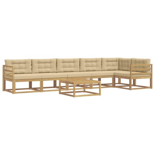 Комплект дивани за открито 7 pcs Бяло и Бежово 79 x 79 x 37 см