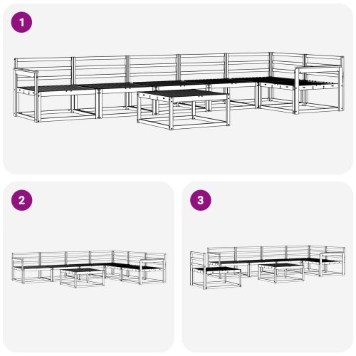 Комплект дивани за открито 7 pcs Бяло 79 x 79 x 37 см