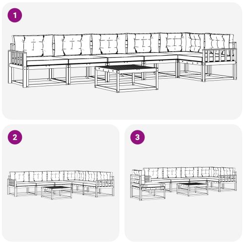 Комплект дивани за открито 7 pcs Бяло и антрацит