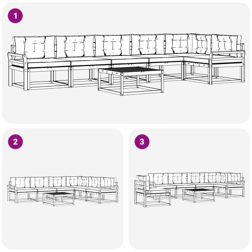 Комплект дивани за открито 7 pcs Бяло и кремаво 79 x 79 x 37 см