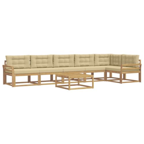 Комплект дивани за открито 7 pcs Бяло и Бежово 79 x 79 x 37 см