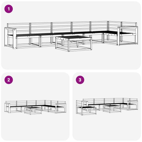 Комплект дивани за открито 7 pcs Бяло 79 x 79 x 37 см