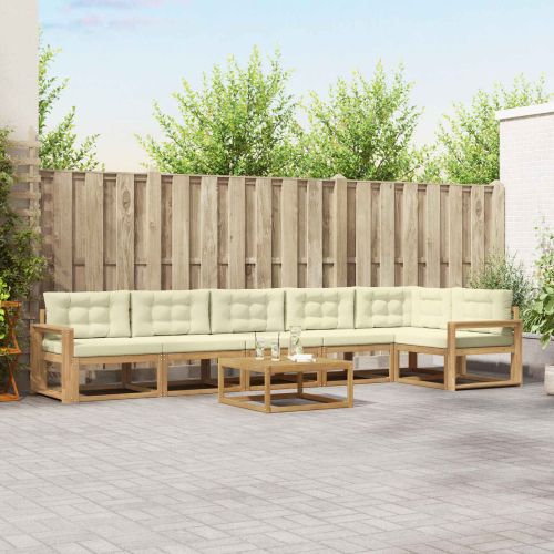 Комплект дивани за открито 7 pcs Бяло и кремаво 79 x 79 x 37 см