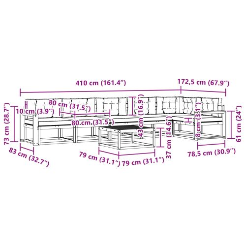 Комплект дивани за открито 7 pcs Бяло и антрацит