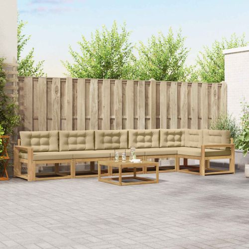 Комплект дивани за открито 7 pcs Бяло и Бежово 79 x 79 x 37 см