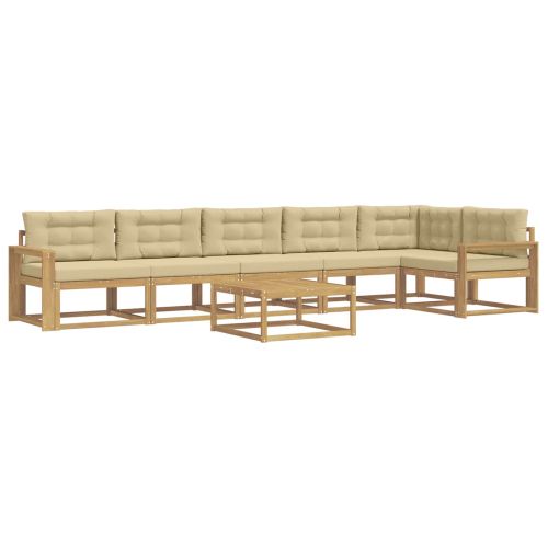 Комплект дивани за открито 7 pcs Бяло и Бежово 79 x 79 x 37 см