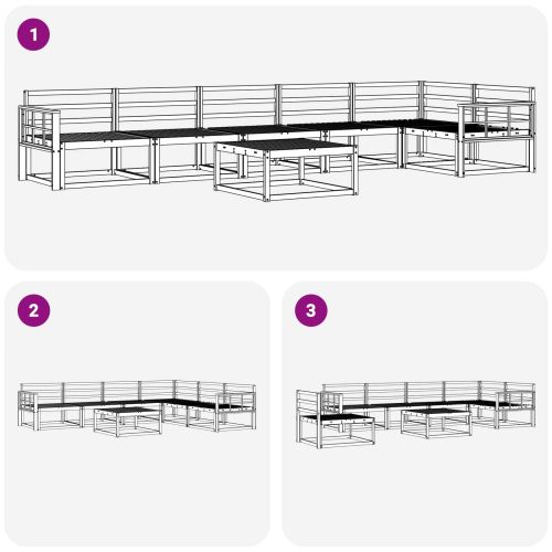Комплект дивани за открито 7 pcs Бяло 79 x 79 x 37 см
