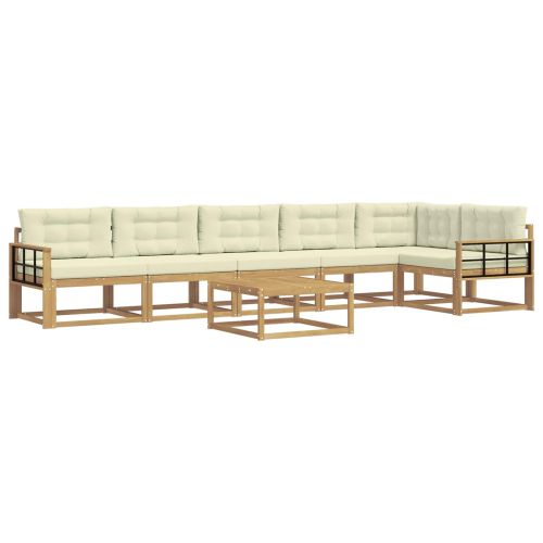 Комплект дивани за открито 7 pcs Бяло и кремаво 79 x 79 x 37 см
