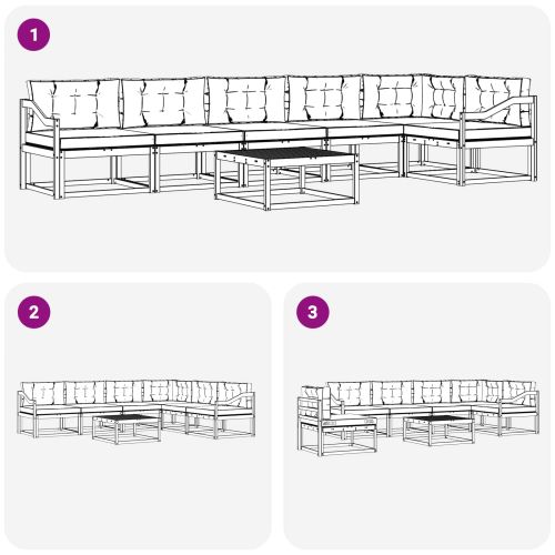 Комплект дивани за открито 7 pcs Бяло и антрацит