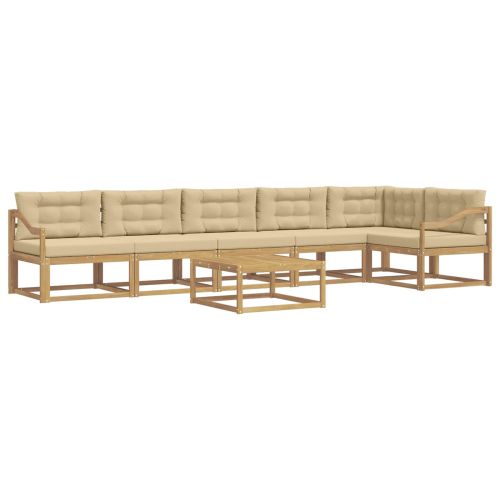 Комплект дивани за открито 7 pcs Бяло и Бежово 79 x 79 x 37 см