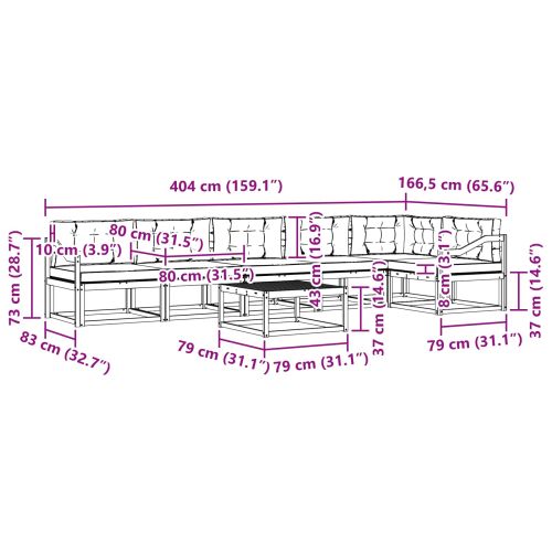 Комплект дивани за открито 7 pcs Бяло и Бежово 79 x 79 x 37 см