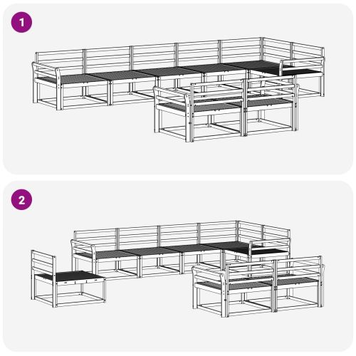 Комплект дивани за открито 8 pcs Бяло 408 x 172,5 x 73 см