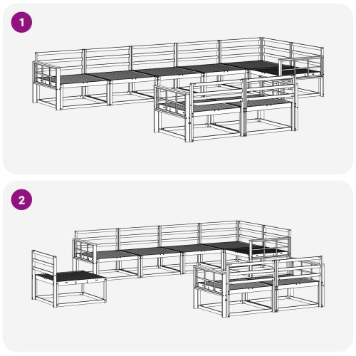 Комплект дивани за открито 8 pcs Бяло 406 x 168,5 x 73 см
