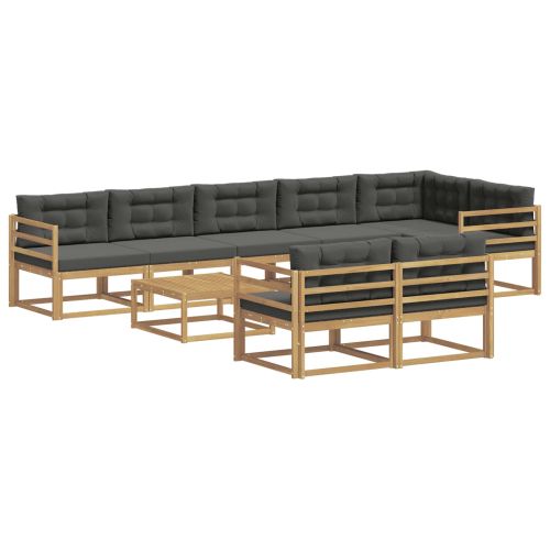 Комплект дивани за открито 9 pcs Бяло и антрацит