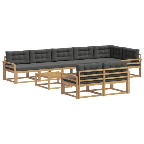 Комплект дивани за открито 9 pcs Бяло и антрацит