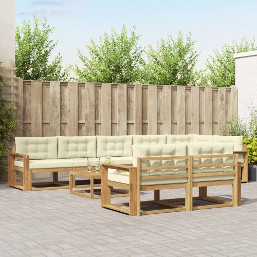 Комплект дивани за открито 9 pcs Бяло и кремаво 79 x 79 x 37 см