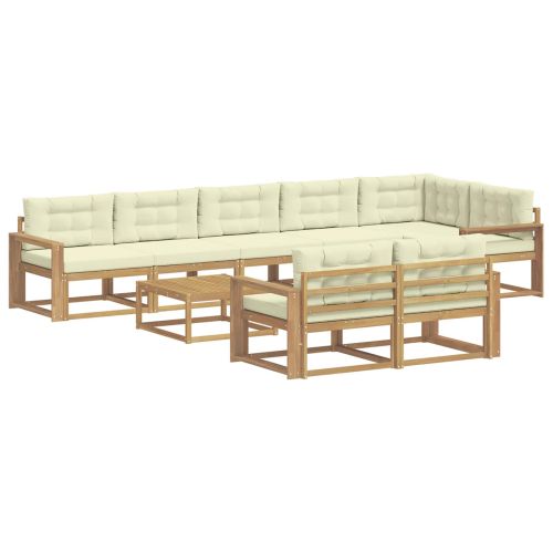 Комплект дивани за открито 9 pcs Бяло и кремаво 79 x 79 x 37 см