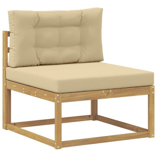 Комплект дивани за открито 9 pcs Бяло и Бежово 79 x 79 x 37 см