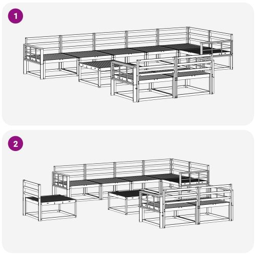 Комплект дивани за открито 9 pcs Бяло 79 x 79 x 37 см