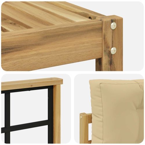 Комплект дивани за открито 9 pcs Бяло и Бежово 79 x 79 x 37 см