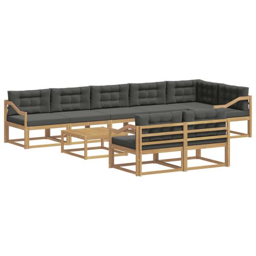 Комплект дивани за открито 9 pcs Бяло и антрацит