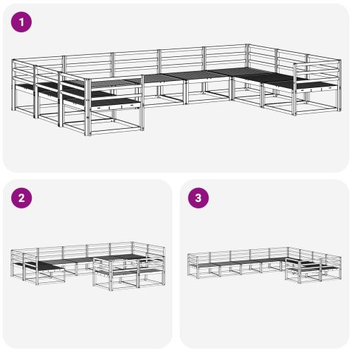 Комплект дивани за открито 9 pcs Бяло 404 x 245,5 x 73 см