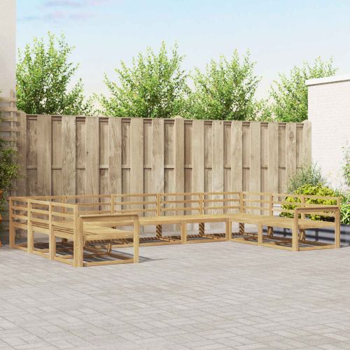 Комплект дивани за открито 9 pcs Бяло 404 x 247,5 x 73 см