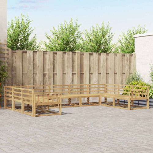 Комплект дивани за открито 9 pcs Бяло 404 x 247,5 x 73 см