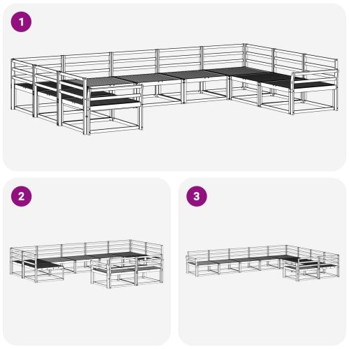Комплект дивани за открито 9 pcs Бяло 404 x 247,5 x 73 см