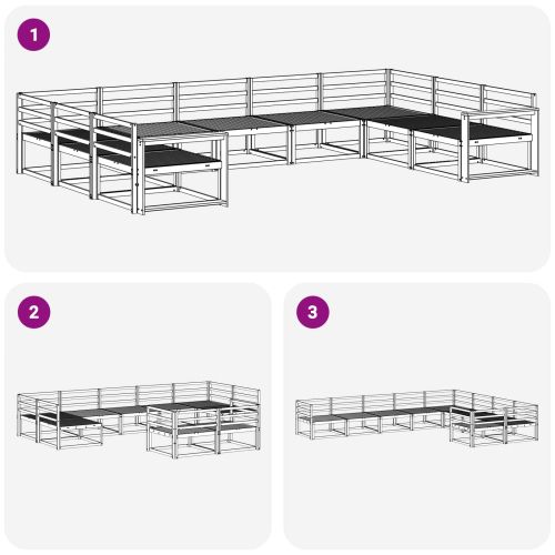 Комплект дивани за открито 9 pcs Бяло 404 x 251,5 x 73 см
