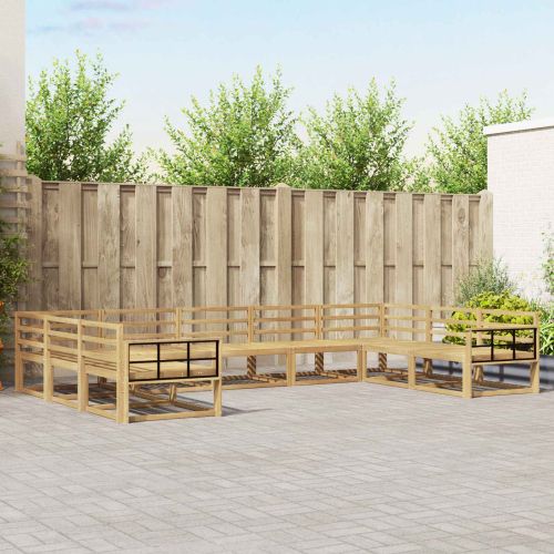 Комплект дивани за открито 9 pcs Бяло 404 x 247,5 x 73 см