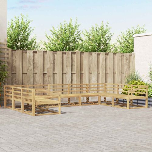 Комплект дивани за открито 9 pcs Бяло 404 x 245,5 x 73 см