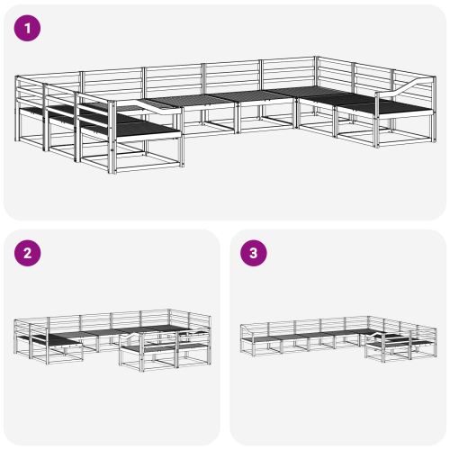 Комплект дивани за открито 9 pcs Бяло 404 x 245,5 x 73 см