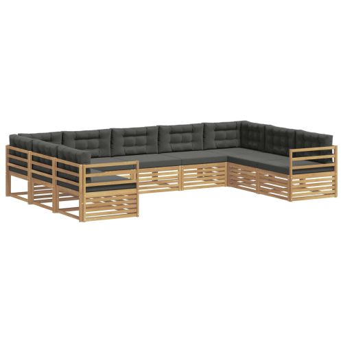 Комплект дивани за открито 9 pcs Бяло и антрацит