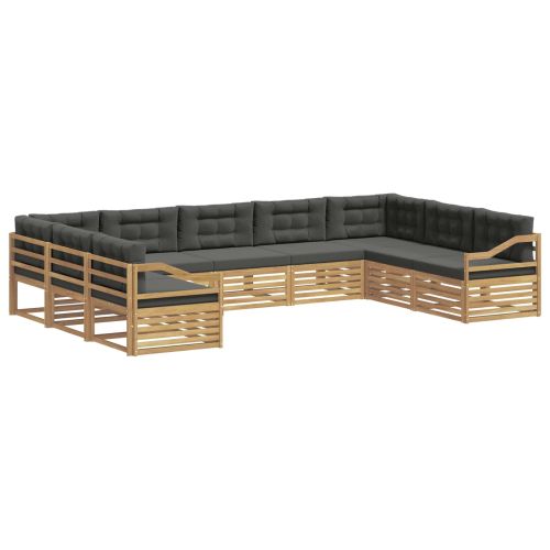 Комплект дивани за открито 9 pcs Бяло и антрацит