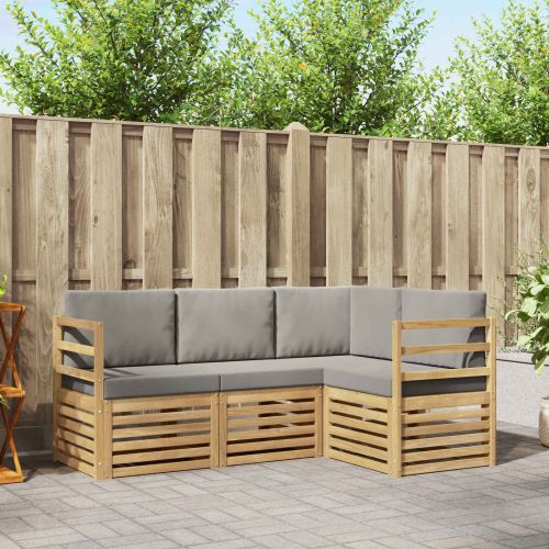 Комплекти дивани 4 pcs Бяло и светлосиво 185,5 x 126,5 x 73 см