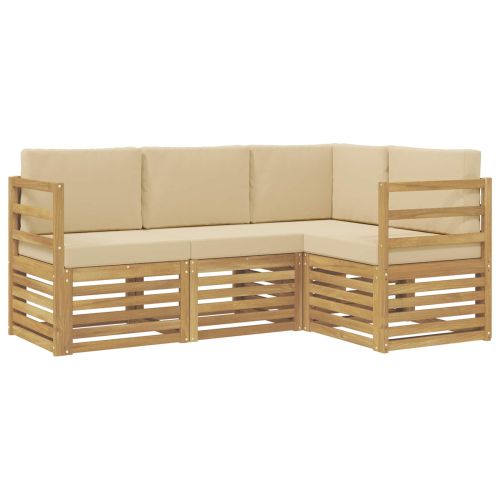 Комплекти дивани 4 pcs Бяло и Бежово 185,5 x 126,5 x 73 см