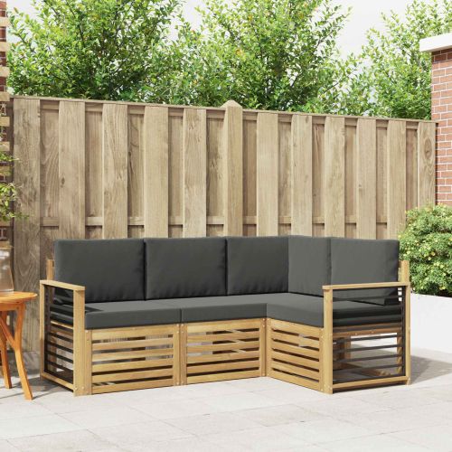 Комплекти дивани 4 pcs Бяло и антрацит 187,5 x 128,5 x 73 см