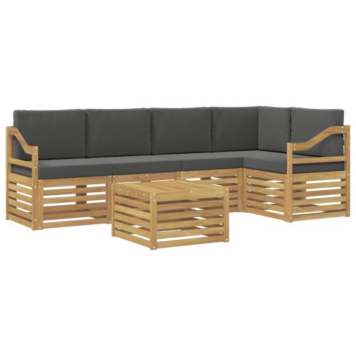 Комплект дивани за открито 6 pcs Бяло и антрацит