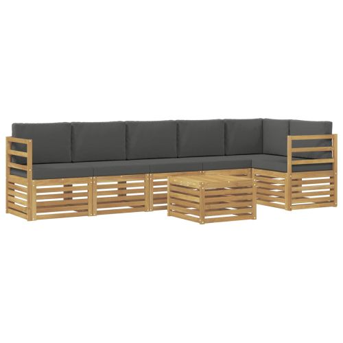 Комплект дивани за открито 7 pcs Бяло и антрацит