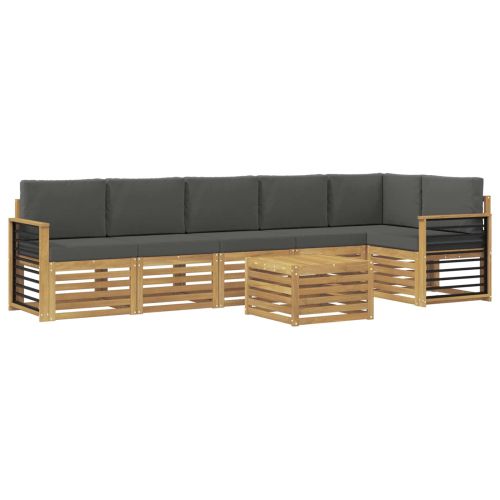 Комплект дивани за открито 7 pcs Бяло и антрацит