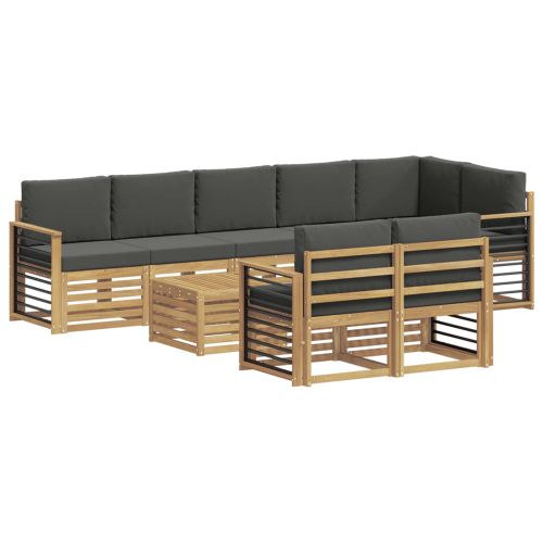 Комплект дивани за открито 8 pcs Бяло и антрацит