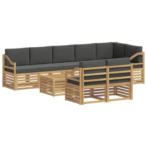 Комплект дивани за открито 8 pcs Бяло и антрацит